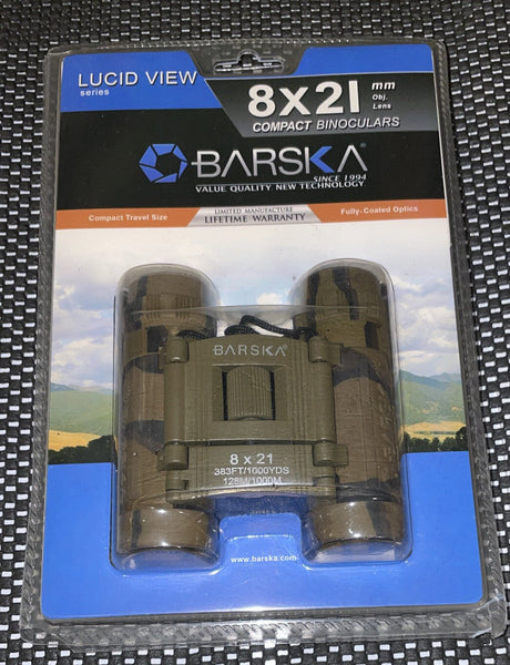 Barska Ab10117 8X 21Mm Lucid View Binoculars Camo Frame Blue Lens Left/Right - Darktower Media