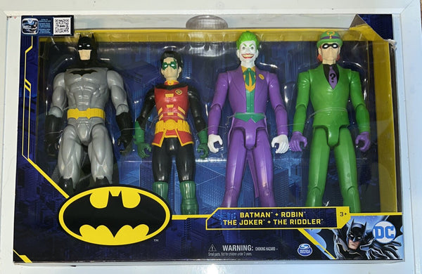 Batman 4 - Pack 12 - Inch Action Figures, Batman, Robin, The Joker, & The Riddler - Darktower Media