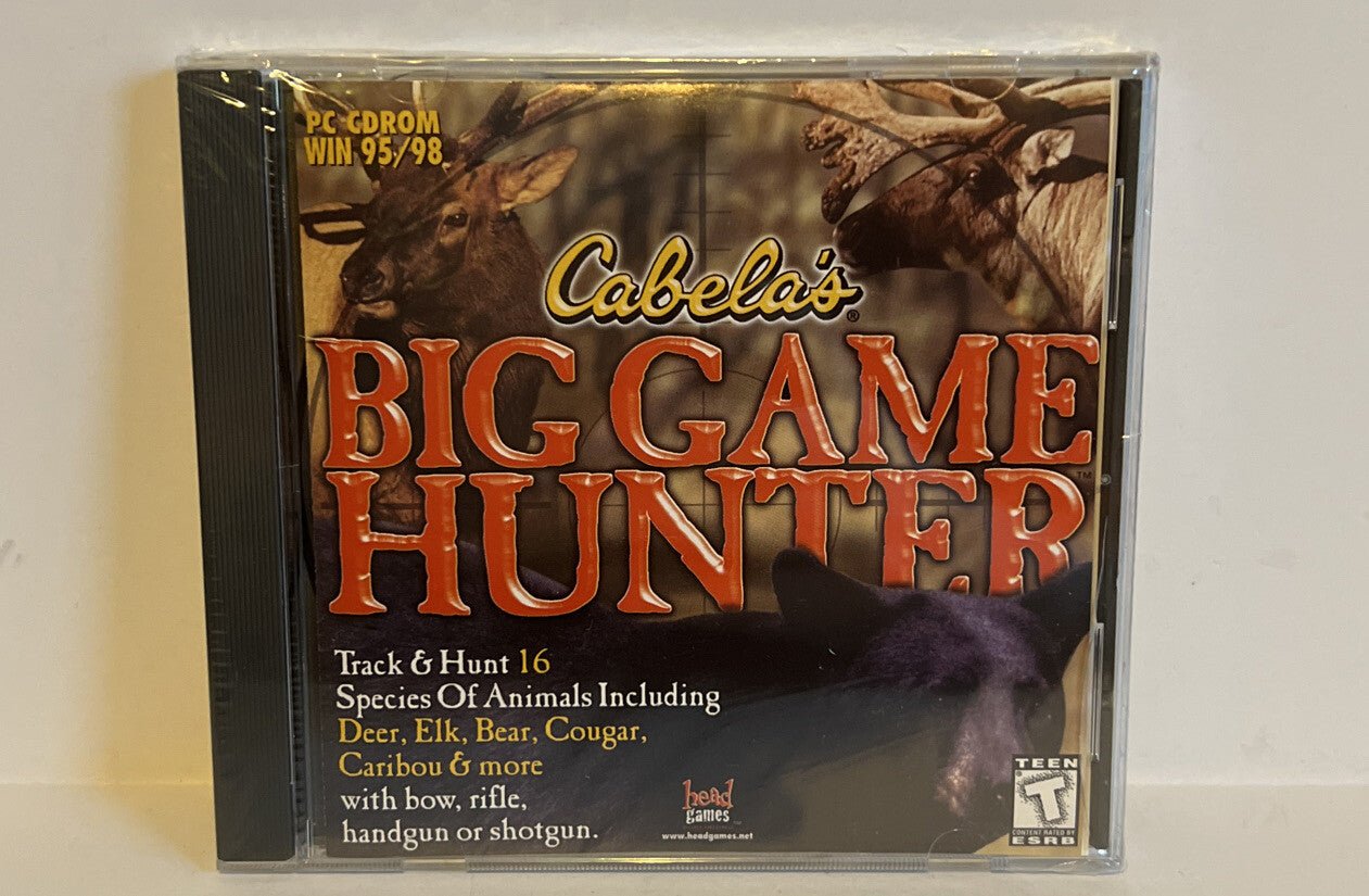 Cabela’s Big Game Hunter PC Cd WIN 95/98 Head Games Sealed 1999 USA Jewel Case - Darktower Media