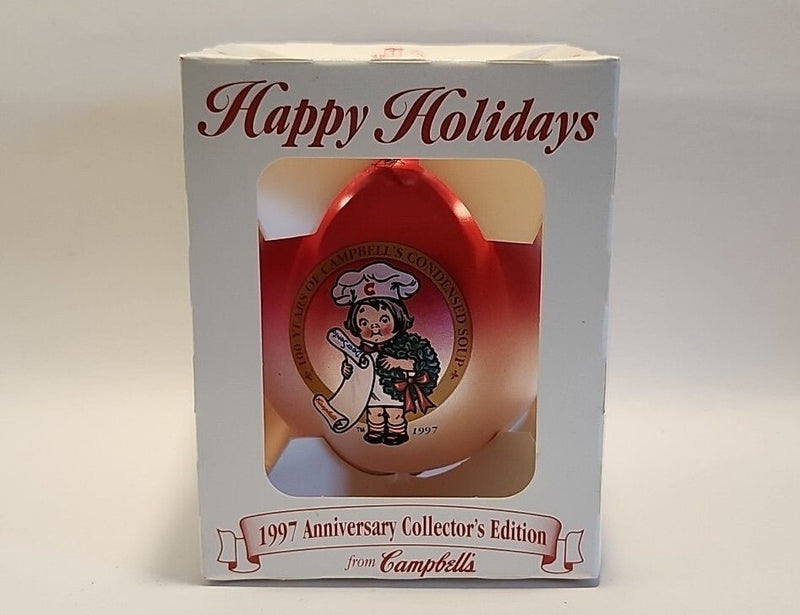Campbell's 1997 Happy Holidays Glass Ball Ornament Collectors Edition NIB - Darktower Media