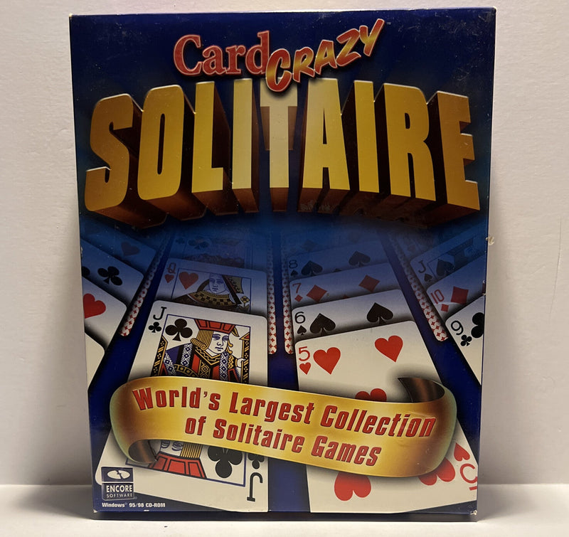 Card Crazy Solitaire VINTAGE PC GAME/SOFTWARE Big Box Factory Sealed Win 95/98 - Darktower Media