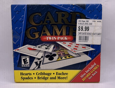 Card Games Twin Pack PC CDROM Board Games Spades Cribbage 26 Games 2003 Nm