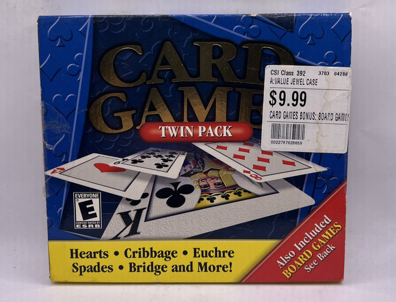 Card Games Twin Pack PC CDROM Board Games Spades Cribbage 26 Games 2003 Nm - Darktower Media