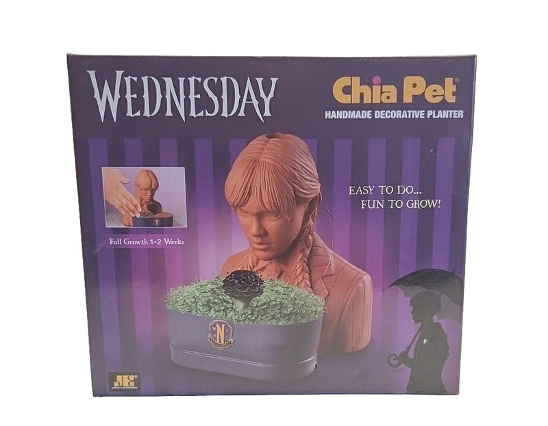 Chia Pet Wednesday with Seed Pack Decorative Pottery Planter The Addams Family - Darktower Media