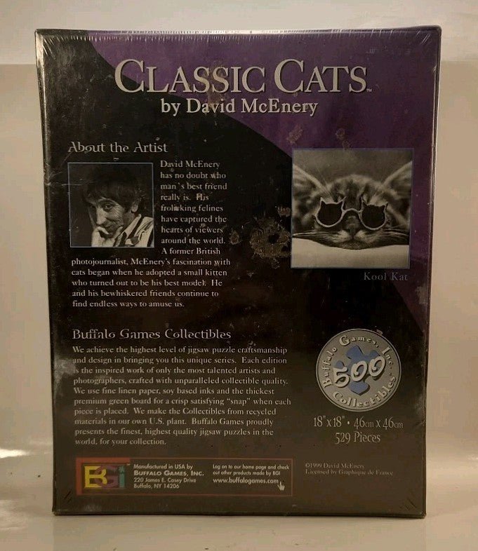 Classic Cats by David McEnery "Kool Kat" 500pc Puzzle Buffalo Games w1s3 2451 - Darktower Media