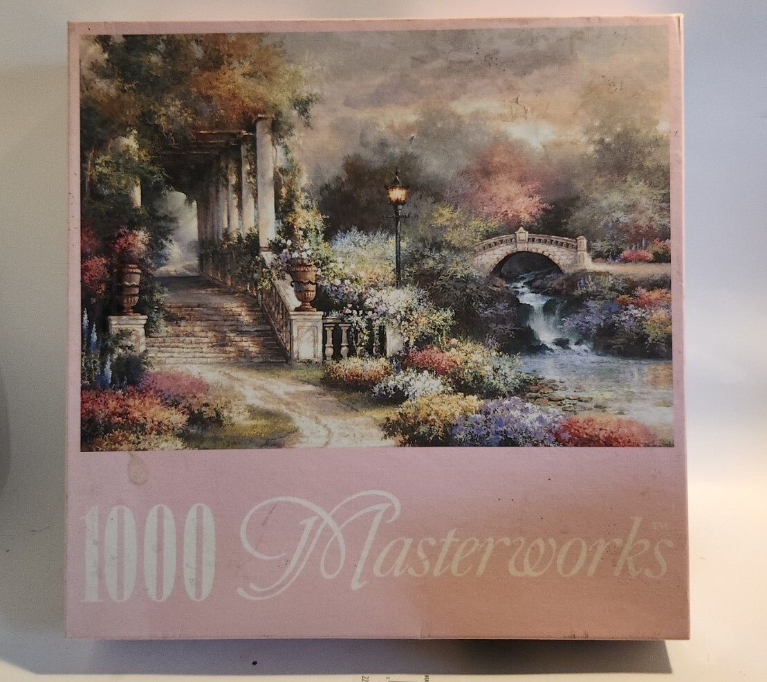 Classic Garden Retreat 1000 Piece Puzzle 18x26 Rose Art Masterworks NIB - Darktower Media