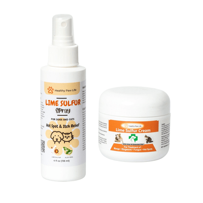 Classic Lime Sulfur Cream And Spray Bundle For Pets Itching Relief