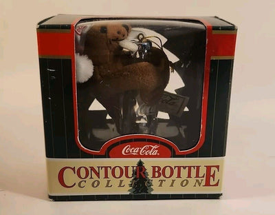 Coca-Cola 1999 Contour Bottle Collection Tree Ornament Walrus w/ Red Hat NIB