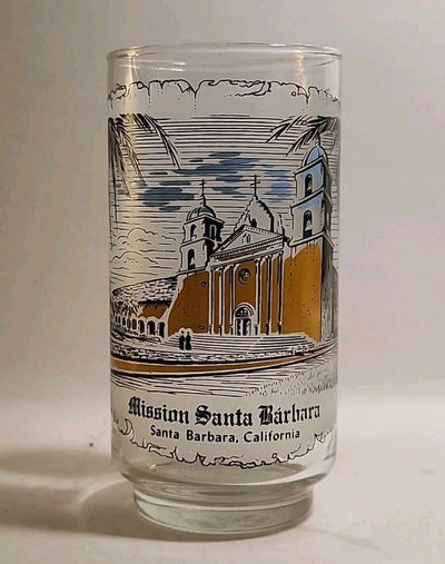 Coca Cola Historical Mission Series Glass Santa Barbara Cal. Mission #10 gl 109