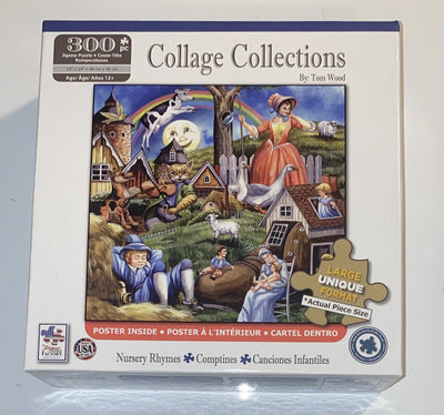 Collage Collections Nursery Rhymes by Tom Wood 300pc 19x19 Jigsaw Puzzle / NEW