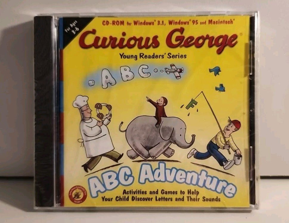 Curious George ABC Adventure Interactive CD - ROM (Windows/Macintosh, 1996) NEW - Darktower Media