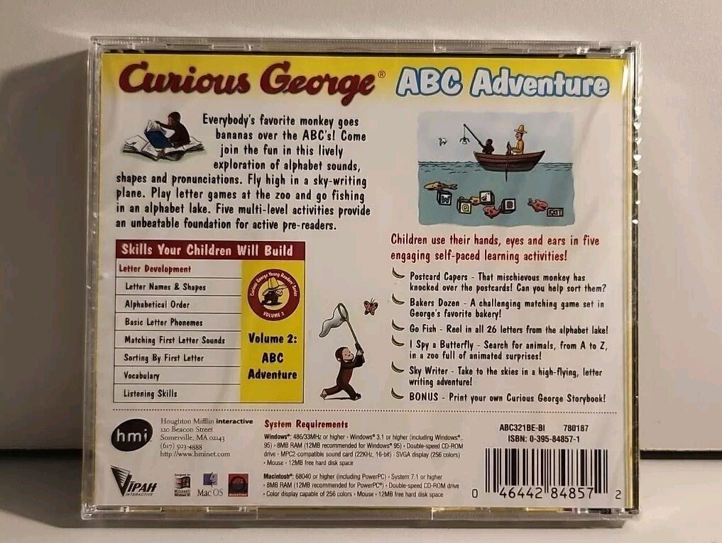 Curious George ABC Adventure Interactive CD - ROM (Windows/Macintosh, 1996) NEW - Darktower Media