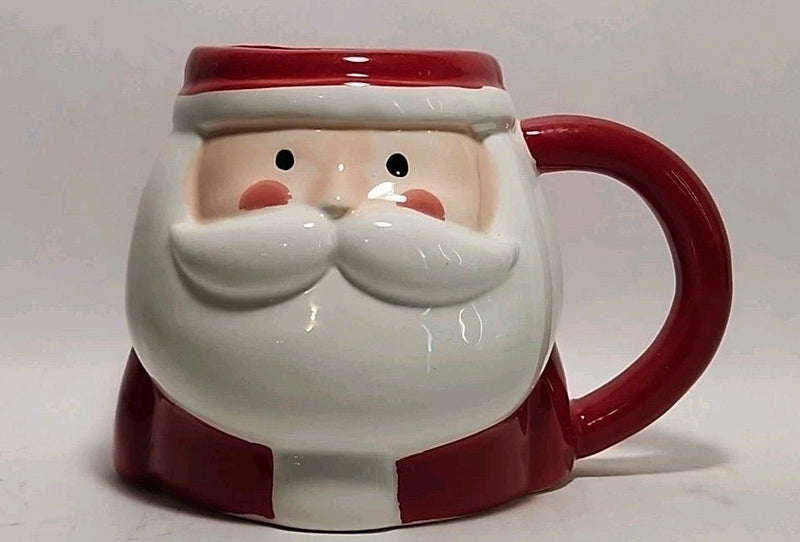 December Home - Christmas Holiday Ceramic Santa Mug - Red/White 14.5 Oz NWT - Darktower Media
