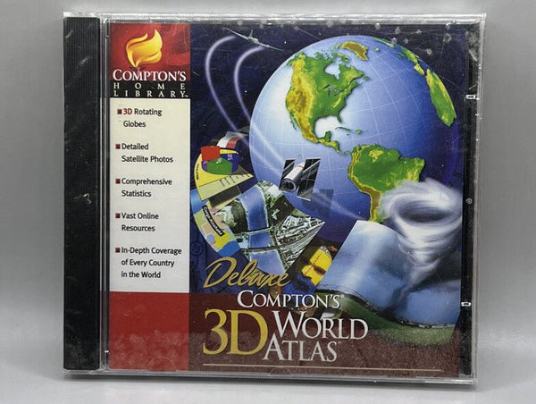 Deluxe 3D World Atlas Comptons Home Library with Satellite Photos Windows 95 - Darktower Media