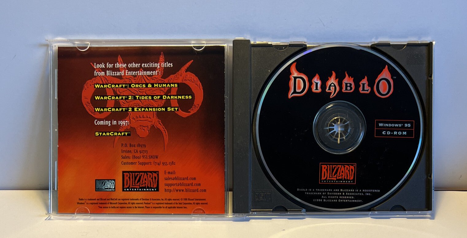Diablo Video Game Windows 95 PC CD - Rom Near Mint - Darktower Media