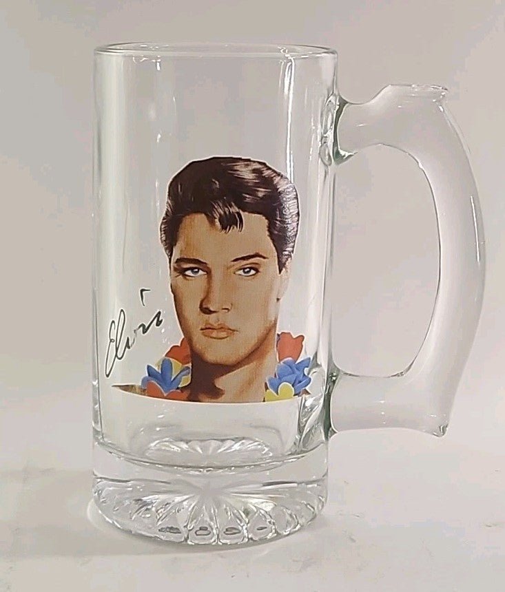 Elvis Glass Beer Mug 8oz EUC - Darktower Media