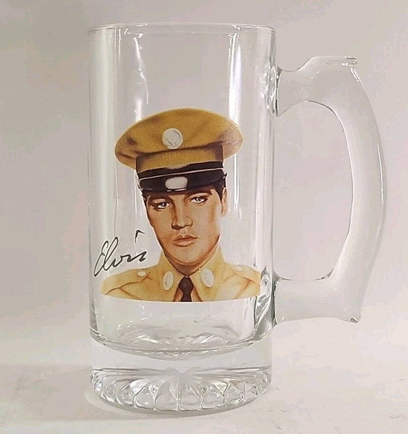 Elvis in Uniform Glass mug EUC 8oz - Darktower Media