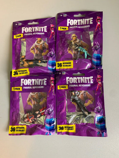 Epic Games Fortnite Official Figural Keychain Lot of 4 Packs 2 Leg 1 Epic 1 Rare