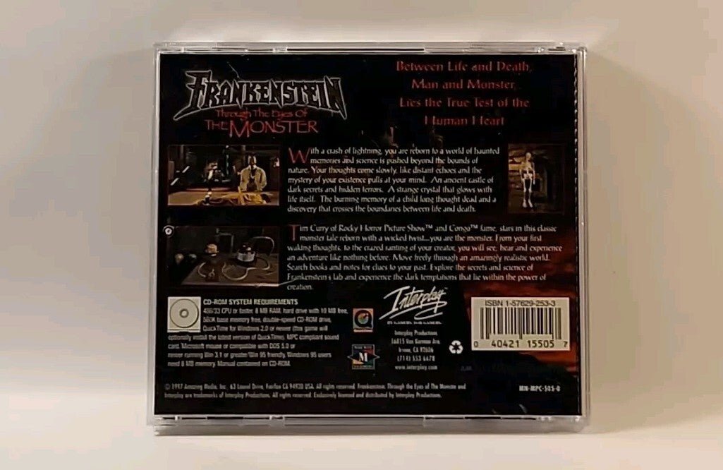 Frankenstein: Through The Eyes Of The Monster (PC, Interplay, 1997) Tim Curry NM - Darktower Media