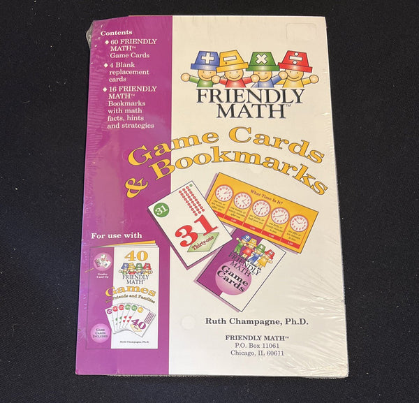 Friendly Math Game Cards & Bookmarks by Ruth Champagne Use With 40 Friendly Game - Darktower Media