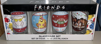 Friends TV Series 4pc Glassware Box Set Collectible 16oz Glass Box Has Tear