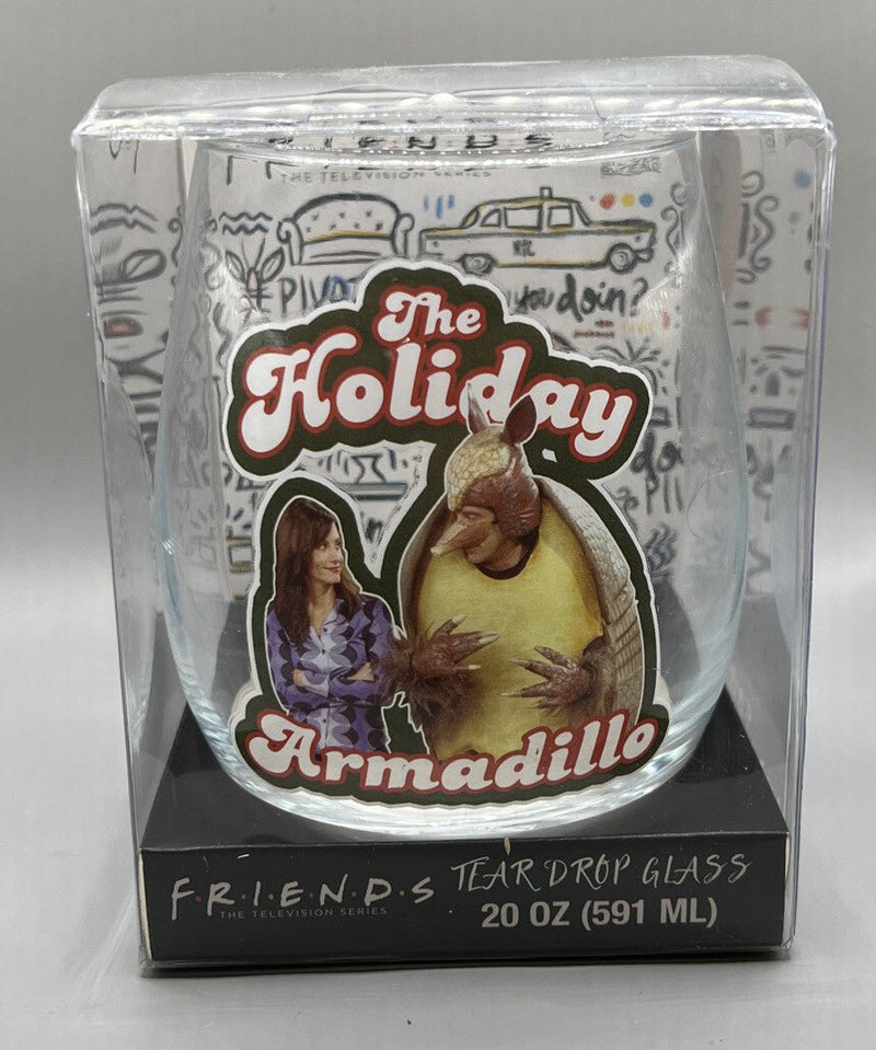 Friends TV Show The Holiday Armadillo Teardrop Glass 20oz New/Sealed - Darktower Media