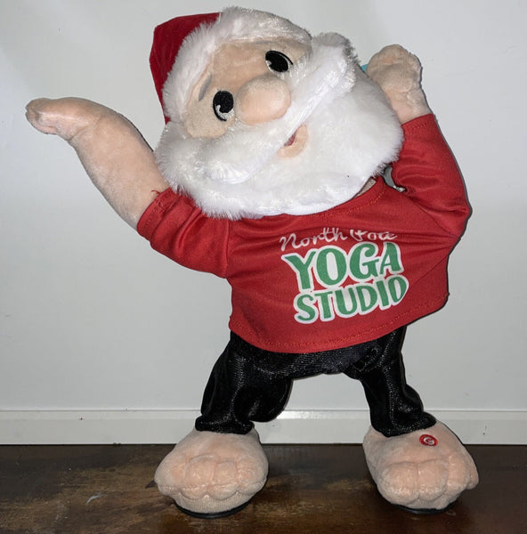 Gemmy Animated Yoga Santa New With Tags Sings Deck The Halls And Does Yoga Mices - Darktower Media