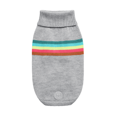 GF Pet Retro Sweater Grey Mix For Dogs Unisex Turtleneck Knit