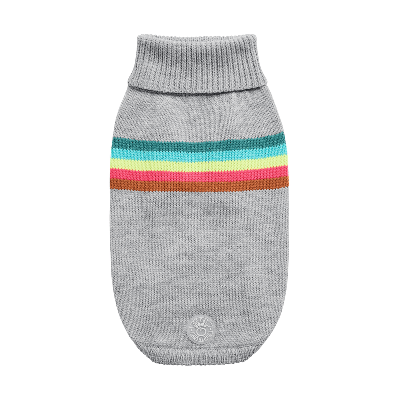 GF Pet Retro Sweater Grey Mix For Dogs Unisex Turtleneck Knit - Darktower Media