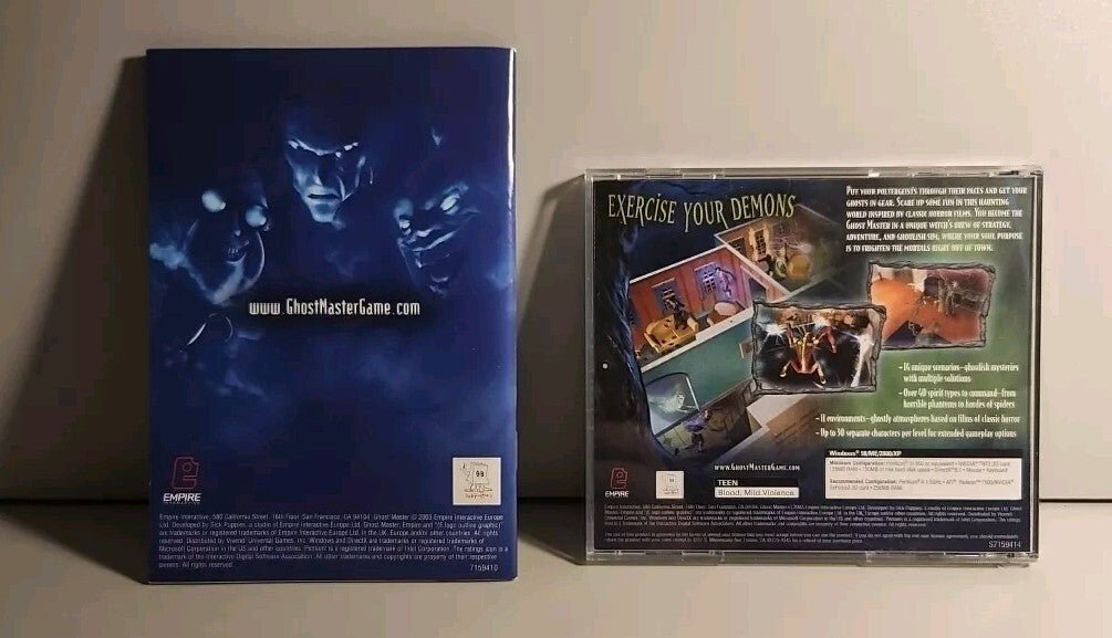 Ghost Master PC CD - ROM Simulation Game with manual 2003 Sim Scary Fun Near Mint - Darktower Media