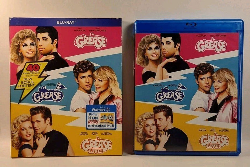 Grease / Grease 2 / Grease LIVE 3 Movie Collection (Blu - ray) Slipcover w1s3 2215 - Darktower Media