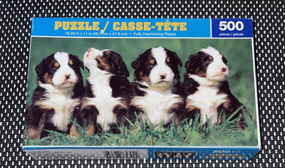 GREENBRIER INTERNATIONAL 500 PIECE PUZZLE puppies NEW IN BOX