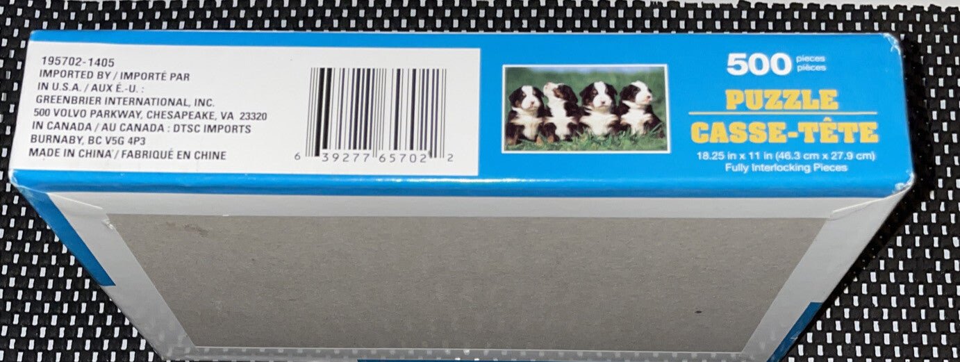 GREENBRIER INTERNATIONAL 500 PIECE PUZZLE puppies NEW IN BOX - Darktower Media