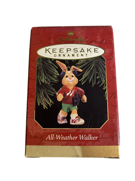 Hallmark Keepsake Christmas Ornament 1997 All Weather Walker walkman radio bunny - Darktower Media