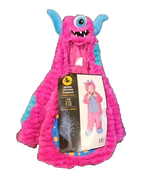 Halloween Costume Jumpsuit Monster 12 - 18 Months Toddler Pink Blue W/ Hood NWT 38 - Darktower Media