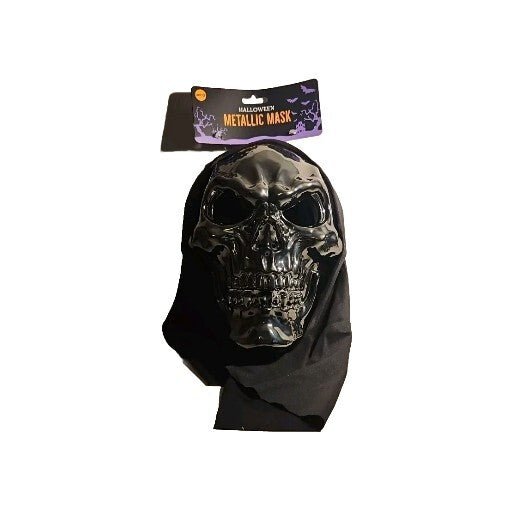 Halloween Metallic Skull Mask with Hood - Adult NWT H012 - Darktower Media