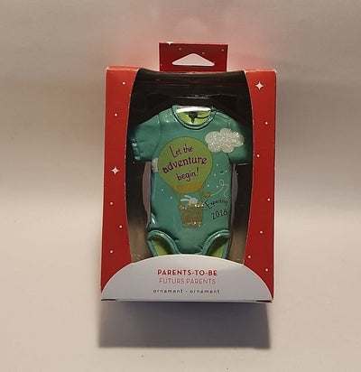 Heirloom Parents-To-Be- Christmas Tree Ornament Green Expecting NIB