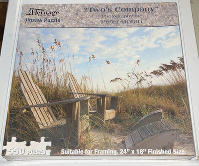 Heritage Puzzle Inc 550 Piece Puzzle "Two's Company" Peter Doran Photography New