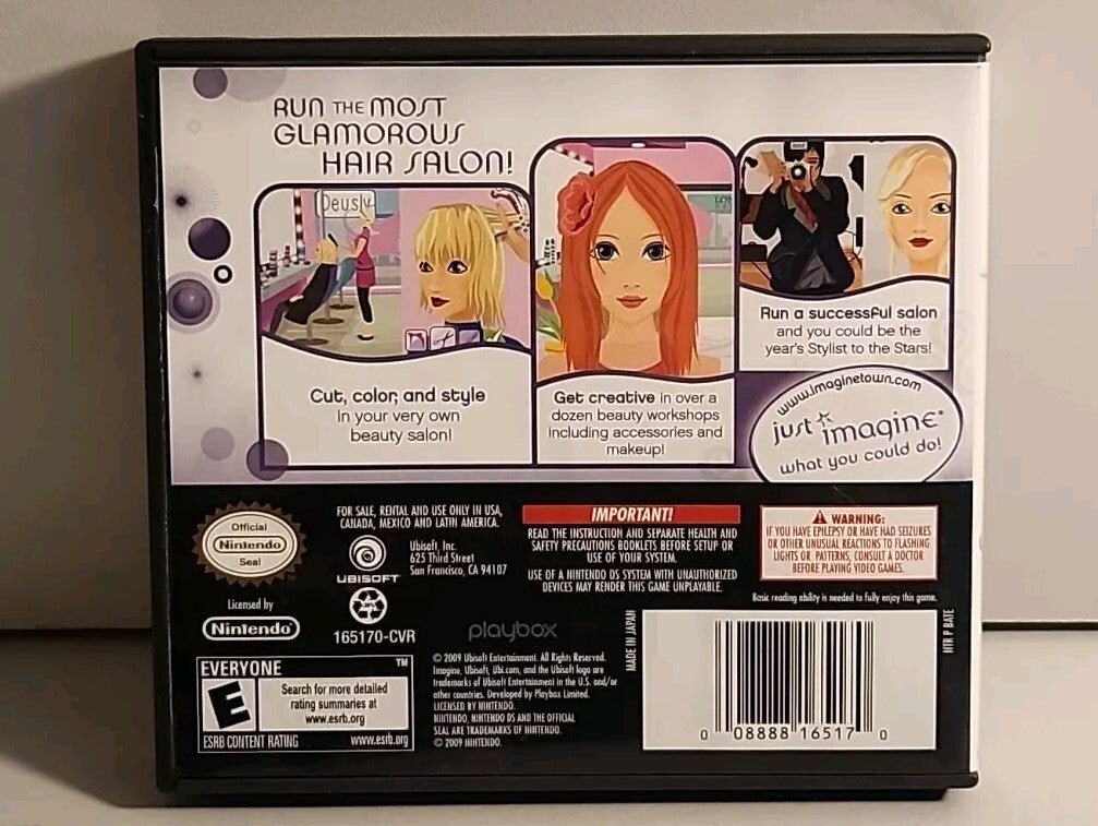 Imagine: Salon Stylist (Nintendo DS, 2009) Beauty Salon Game - Complete R1S6 0715 - Darktower Media