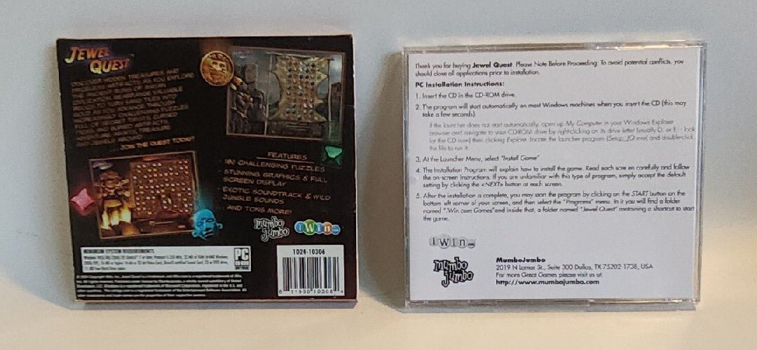 Jewel Quest PC Game Matching Mumbo Jumbo Win 98 XP CD - ROM - Darktower Media