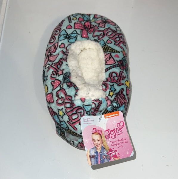 JoJo Siwa Fuzzy Baba Multi Color Slipper Socks S/M Fits Shoe Size 8 - 13 Girl's - Darktower Media
