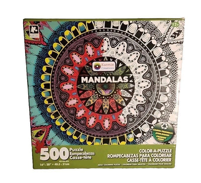 Karmin Mandalas Color A Puzzle Adult Coloring Puzzle 500 PC 16 X 20 NEW