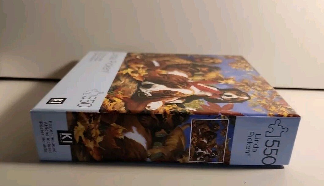 Linda Picken Jigsaw Puzzle "Let's Play Football" 550 Pieces 24"x18" Factory seal - Darktower Media
