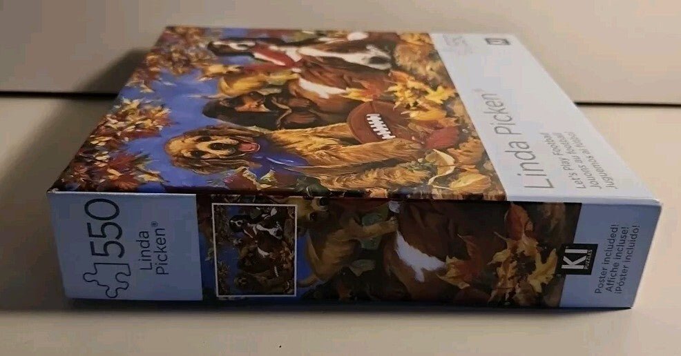 Linda Picken Jigsaw Puzzle "Let's Play Football" 550 Pieces 24"x18" Factory seal - Darktower Media