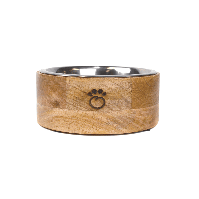 Mango Wood And Metal Elevated Pet Feeder Bowl Handcrafted - Darktower Media