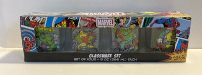 Marvel Call to Action Glassware Set Hulk Spider-Man Iron Man Captain America
