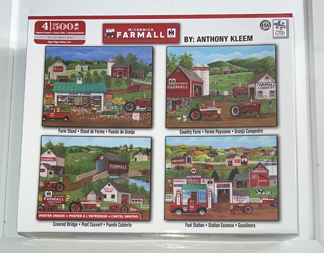 McCormick Farmall 4 x 500 Pcs Jigsaw Puzzles Farm & Tractors Anthony Kleem / NEW - Darktower Media