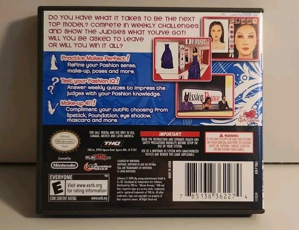 Mission Runway Nintendo DS Complete with manual Near Mint Tested r1s6 0714 - Darktower Media
