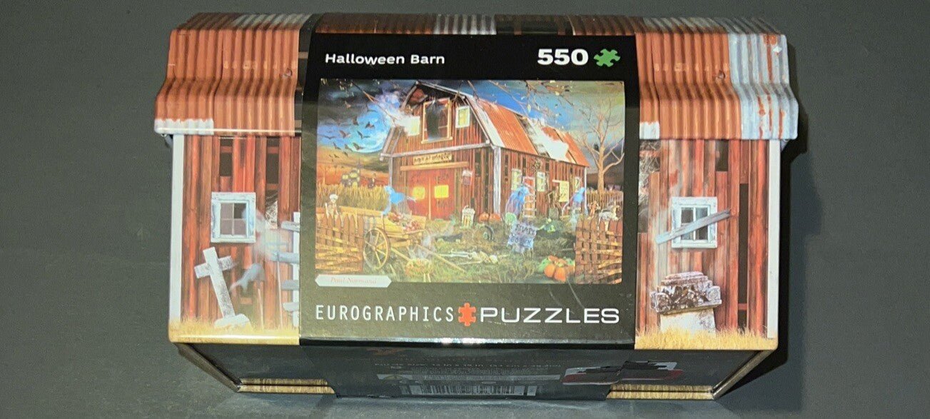 NEW Eurographics HALLOWEEN BARN 550 Pc Puzzle and Collectible Tin - Darktower Media
