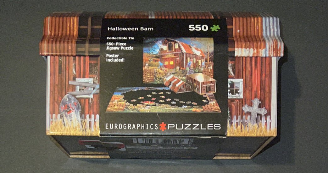 NEW Eurographics HALLOWEEN BARN 550 Pc Puzzle and Collectible Tin - Darktower Media